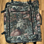 VTG Atlantic Suitcase Tapestry Green Floral Wheeled Rolling Wardrobe Rare USA Photo 0