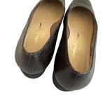 Salvatore Ferragamo  Brown Leather Low Pumps Croc Textured Square Toe Size 7.5 Photo 4