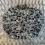 J.Crew AE860 Size Small Navy Ikat Shaded Floral Crinkle Chiffon Smocked Blouse Photo 0