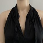 Robert Rodriguez Women 4 Embroidered Hem Key Hole Tie Front Sleeveless Top Black Photo 1