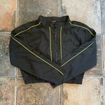 QED London Black Wind Breaker Jacket with Neon Green Piping Sz M Size M Photo 0