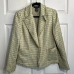 New York & Company Women’s Green Tweed One Button Blazer Photo 0
