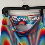 Electro Threads Vibrant Multicolor Rainbow Tie Dye Retro Yoga Workout Leggings Blue Size M Photo 4