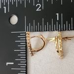 Gold Filled Huggie Hoop Earrings Cross with Wings CZ Accent Photo 6