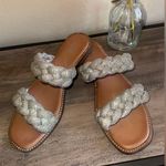 Elegant Silver Braided Women's Sandals Size 7 Photo 2