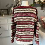 Vintage Crystal Kobe Shetland Wool Sweater Nordic Red Fair Isle Womens Small Photo 10