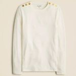 J.Crew Perfect-Fit Long-Sleeve Crewneck T-Shirt With Buttons in Ivory XXSmall Photo 6