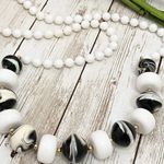 Vintage B/W Plastic Bead Swirl 30” Necklace Photo 3