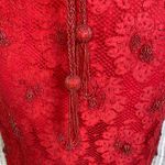 Vintage Elissa of California Red Lace Beaded Sheath Dress 60s Cocktail Party Photo 4