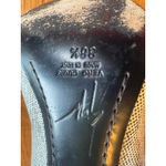 Giuseppe Zanotti Peep Toe Heels Snakeskin Stiletto Black White Shoes Size 38.5 Photo 5