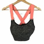 Marika Heathered Black Neon Pink Cross Back Sport Bra Medium Support M Photo 0