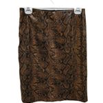 Esqualo Brown Faux Leather Pencil Skirt Size 6 Women's Business Club Wear Photo 0