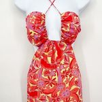 Anthropologie Nicole Miller Fearless Floral Halter Silk Floral Print Cutout Tiered Maxi Dress Photo 8