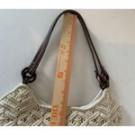 macrame crochet beaded boho shoulder bag purse 60s 70s Brown Photo 7