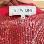 Blue Life Blue‎ Life | Sparkly Sequins Micro Mini Lined Shorts in Rainbow Red Sz Medium Photo 4