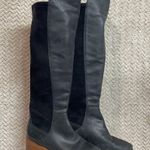 Lucky Brand  Tilaree Womens Black Leather Suede Slip On Tall Boots Size 6.5 Photo 0