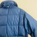 Vintage COMFY Goose Down Long Puffer Coat Blue Belted Seattle USA 70s 80s Size L Photo 3