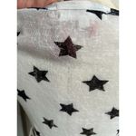 W.F. Sheer Scoop Neck Short Sleeve Star Blouse Medium White Photo 4
