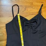 Melrose and Market Women’s Large Black Satin Spaghetti Strap. Midi Dress Party Photo 6