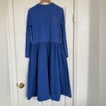COS  Long-Sleeved Gathered Midi Dress Blue Size Small Photo 7