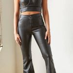 American Threads Faux Leather Flare Pants Photo 0