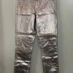 L'Agence L’agence Women’s Silver Metallic Margot Cropped High Rise Skinny Jeans Size 25 Photo 2