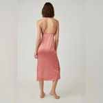 Free People NWT City Cool Midi Slip Dress Size Medium in Canyon Clay Pink Photo 2