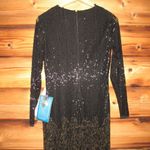 Mac Duggal 93584 Long Sleeve Beaded Fringe Evening Gown Dress Photo 12