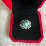 Gorgeous Silver Simulated Turquoise Ring Size 7 Photo 1