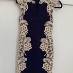 Paper Dolls Women’s  Navy Blue Dress Size 4 White Lace‎ Detailing Photo 1