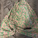 ZARA pink and green floral halter top Photo 1