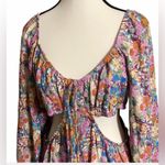 Wild Fable  Dress Sz L Floral Multicolor Cutout Linen Blend Feminine Vacation Photo 3