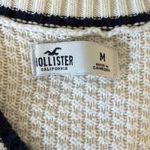 Hollister  Preppy  V-Neck Cream White Cable Knit Sweater Medium Oversized Tennis Photo 5