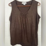 Sag Harbor Sag Harbour Beautiful Sleeveless Top, brown with gold specks, Size L‎ Photo 4