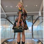 Aje Gabrielle Plunge Mini Dress Floral Womens New Size 4 Green Photo 1