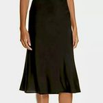Eileen Fisher black silk knee length midi skirt  Photo 0