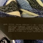 ZARA  Blue Black White Geometric V Neck Long Sleeve Mini Shift Shirt Dress Size M Photo 6