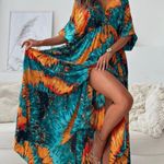 Zendaya Maxi Green Dress Orange Size XL Photo 2