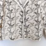 Coldwater Creek Womens Blazer Size M Cream Botanical Embroidered Cottage Fairy Photo 2