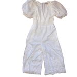 Anthropologie  Hutch white Smocked-Waist Eyelet Jumpsuit size XL Photo 2