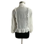 Trovato Bird of Paradise Ruffle White Gauzy Shirt Nwot Size L Photo 6