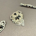 Silver and Black Brooch Set Photo 0