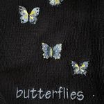 cj banks Vintage Butterfly Embroidered Cardigan Sweater Navy Blue Y2K Teacher Photo 6