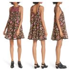 Free People Oh Baby Black And Pink Floral Mini Dress Size XS Photo 1