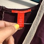 Chelsea and Violet Burgundy Midi Dress with Cream Accent Embroidery Large NWT Boho Photo 6