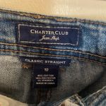 Charter Club  Womens Blue Denim Jeans Size 10 34x30  34” Classic Straight Leg Photo 4