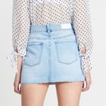 Neon Blonde Siren Zip‎ Cut Off Denim Mini Skirt in Shattered Blues Blue Size undefined Photo 1