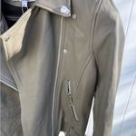 Walter Baker  Liz Crop Moto Leather Jacket L Army Green‎ Large Photo 4