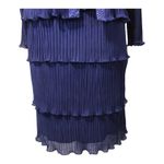 Patra one piece chiffon navy dress with attached jacket size 12 Blue Photo 5