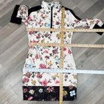 Pam & Gela Fineline Floral Track Sheath Shirt Dress Ivory Black Medium Mini Photo 12